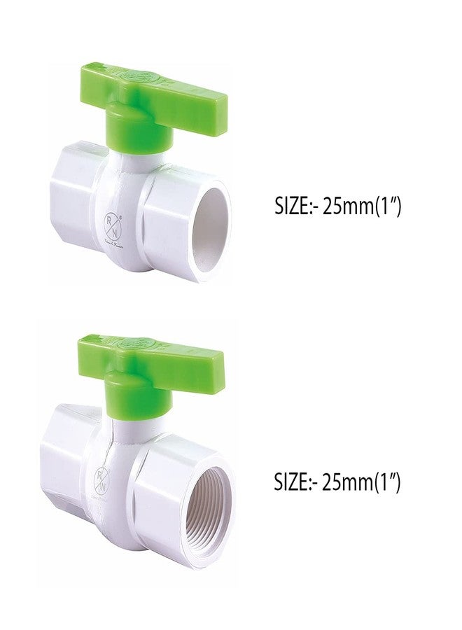 R. N. RN PVC Ball Valve T-Handle Water Shut-Off Valves Hexagonal Type Ball Valve Socket Valve for Irrigation and Water Treatment Swimming Pool Equipment, ART NO- RN_3750&3760_25MM(1") COMBO PACK OF 2 - Image 2